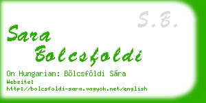 sara bolcsfoldi business card